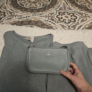 Gispa Blue Knit Pant Set With Matching Coach Purse